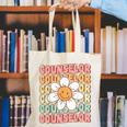 Groovy School Counselor Cute Daisy Flower Back To School Canvas Tote Bag Groovy School Counselor Cute Daisy Flower Back To School Canvas Tote Bag