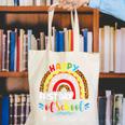 Happy First Day Of School Nurse Rainbow Back To School Canvas Tote Bag