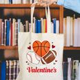 Happy Valentine’s Basketball Football Valentine Baseball Canvas Tote Bag Happy Valentine’s Basketball Football Valentine Baseball Canvas Tote Bag