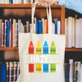 Hazel Crayon Back To School Kids Canvas Tote Bag Hazel Crayon Back To School Kids Canvas Tote Bag