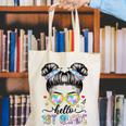 Hello 1st Grade Messy Bun Girl Back To School First Day Canvas Tote Bag Hello 1st Grade Messy Bun Girl Back To School First Day Canvas Tote Bag