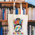 Hello 4th Grade Messy Bun Girls Back To School First Day Canvas Tote Bag Hello 4th Grade Messy Bun Girls Back To School First Day Canvas Tote Bag