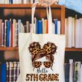 Hello 5th Grade Messy Hair Bun Girl Back To School First Day Canvas Tote Bag Hello 5th Grade Messy Hair Bun Girl Back To School First Day Canvas Tote Bag