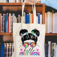 Hello First Grade Shirt Messy Bun Tie Dye Back To School Canvas Tote Bag Hello First Grade Shirt Messy Bun Tie Dye Back To School Canvas Tote Bag