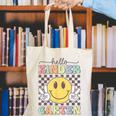 Hello Kindergarten Hippie Smile Face Back To School Canvas Tote Bag Hello Kindergarten Hippie Smile Face Back To School Canvas Tote Bag