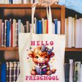 Hello Preschool Cute Highland Cow Lover Back To School Canvas Tote Bag Hello Preschool Cute Highland Cow Lover Back To School Canvas Tote Bag