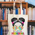 Hello Preschool Messy Bun Tie Dye Back To School Girls Kids Canvas Tote Bag Hello Preschool Messy Bun Tie Dye Back To School Girls Kids Canvas Tote Bag