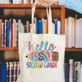 Hello Second Grade Pencil Tie Dye Back To School 2nd Grade Canvas Tote Bag