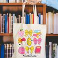 Hello Sixth 6th Grade Back To School Coquette Bow Girls Canvas Tote Bag Hello Sixth 6th Grade Back To School Coquette Bow Girls Canvas Tote Bag