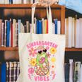 Kindergarten Vibes Groovy Kindergarten Back To School Frog Canvas Tote Bag Kindergarten Vibes Groovy Kindergarten Back To School Frog Canvas Tote Bag