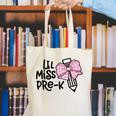 LiL Miss Pre-K Girls Coquette Bow Gingham Bow Back To School Canvas Tote Bag