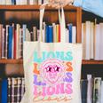 Lion Mascot Back To School Spirit Sports Men Women Groovy Canvas Tote Bag Lion Mascot Back To School Spirit Sports Men Women Groovy Canvas Tote Bag