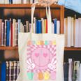 Pink 4th Grade Vibes Smile Face Back To School Fourth Grade Canvas Tote Bag Pink 4th Grade Vibes Smile Face Back To School Fourth Grade Canvas Tote Bag