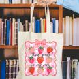 Preppy Back To School 3rd Grade Is My Jam Strawberry Bow Canvas Tote Bag Preppy Back To School 3rd Grade Is My Jam Strawberry Bow Canvas Tote Bag