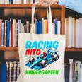 Racing Into Kindergarten Race Car Driver Back To School Performance Canvas Tote Bag