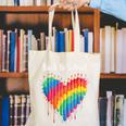 Rainbow Pencil Heart Back To School Creative Canvas Tote Bag Rainbow Pencil Heart Back To School Creative Canvas Tote Bag