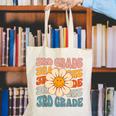 Retro 3rd Grade Daisy Colorful Back To School Third Grade Canvas Tote Bag Retro 3rd Grade Daisy Colorful Back To School Third Grade Canvas Tote Bag
