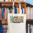 Retro Checkered School Nurse Squad Back To School Graduation Canvas Tote Bag