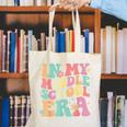 Retro Groovy In My Middle School Era Back To School Canvas Tote Bag