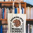 Roaring Into Middle School Tiger Back To School Boy Girl Kid Canvas Tote Bag