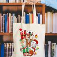 Santa Baseball Football Soccer Pajamas Ho Ho Christmas Xmas Canvas Tote Bag Santa Baseball Football Soccer Pajamas Ho Ho Christmas Xmas Canvas Tote Bag