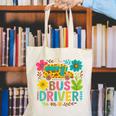 School Bus Driver Boho Floral Leopard Back To School Womens Canvas Tote Bag School Bus Driver Boho Floral Leopard Back To School Womens Canvas Tote Bag