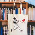 Valentines Baseball Batter Heart Player Silhouette Premium Tri-Blend Canvas Tote Bag