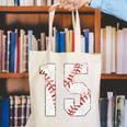 Vintage Distressed Baseball Number 15 Jersey Player Uniform Canvas Tote Bag