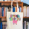 Women Speech Therapy Coquette Bow Pencil Back To School SLP Canvas Tote Bag