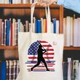 Women's Batter Patriotic American Flag Baseball Silks Canvas Tote Bag