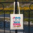 100 Days Of School Baseball Drip Bat 100th Day Of School Boy Canvas Tote Bag