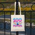 100 Days Of School Baseball Dripping Ice Cream 100th Day Canvas Tote Bag