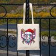 Baseball Christmas Santa Hat Baseball Christmas Drip Canvas Tote Bag