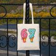 Baseball Ice Cream Drip 6 7 Kids 67 Birthday Canvas Tote Bag