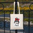Bleached Tia Life Soccer Messy Bun Baseball Game Day Canvas Tote Bag