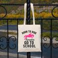 Born To Riding Forced To Go To School Back To School Canvas Tote Bag