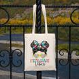 Fifth Grade Vibes Messy Hair Bun Girl Back To School 5th Canvas Tote Bag
