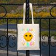 Girls 1st Grade Vibes Smile Face Back To School 1st Grade Canvas Tote Bag