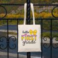 Hello First Grade For Girls Boys Cute Back To School Pencil Canvas Tote Bag