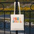Preschool Crew Team Retro Groovy Vintage Back To School Canvas Tote Bag Preschool Crew Team Retro Groovy Vintage Back To School Canvas Tote Bag