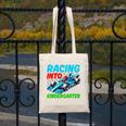 Racing Into Kindergarten Race Car Driver Back To School Performance Canvas Tote Bag