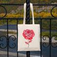 Sporty Rose Graphic With Baseball And Rugby Ball Petals Canvas Tote Bag