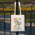 T Rex Rollin Into Kindergarten Back To School First Day Boys Canvas Tote Bag
