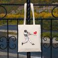Valentines Baseball Batter Heart Player Silhouette Premium Tri-Blend Canvas Tote Bag