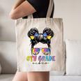 6th Grade Vibes Messy Hair Bun Girl Back To School First Day Canvas Tote Bag