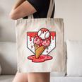 Baseball Ice Cream Drip Baseball Strawberry For Youth Red Canvas Tote Bag Baseball Ice Cream Drip Baseball Strawberry For Youth Red Canvas Tote Bag