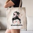 Custodian Life Messy Bun Hair Glasses Leopard Back To School Canvas Tote Bag Custodian Life Messy Bun Hair Glasses Leopard Back To School Canvas Tote Bag