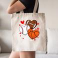 Cute Heart Baseball Basketball Football Valentine Boy Men Canvas Tote Bag Cute Heart Baseball Basketball Football Valentine Boy Men Canvas Tote Bag