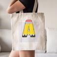 Cute Yellow School Pencil Alphabet Letter A Back To School Canvas Tote Bag Cute Yellow School Pencil Alphabet Letter A Back To School Canvas Tote Bag