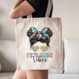 Fifth Grade Vibes Messy Hair Bun Girl Back To School 5th Canvas Tote Bag